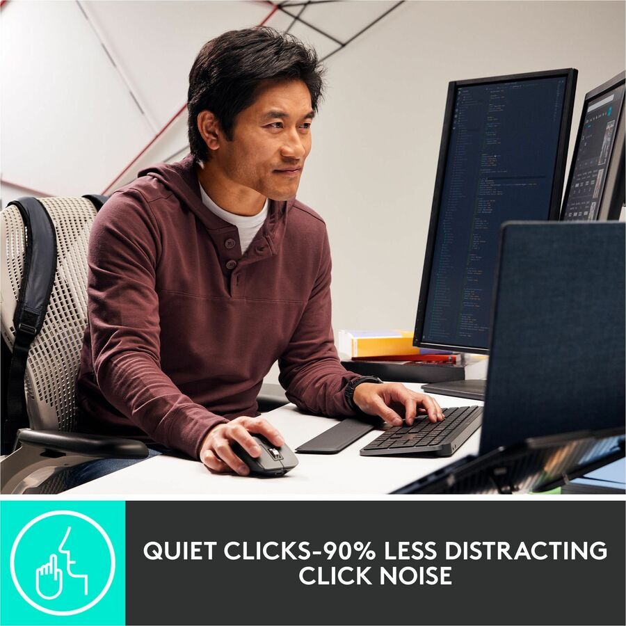 Logitech MX Master 3S for Business, Wireless Mouse with Quiet Clicks, 8K DPI, Logi Bolt USB Receiver, Graphite - 910-006581
