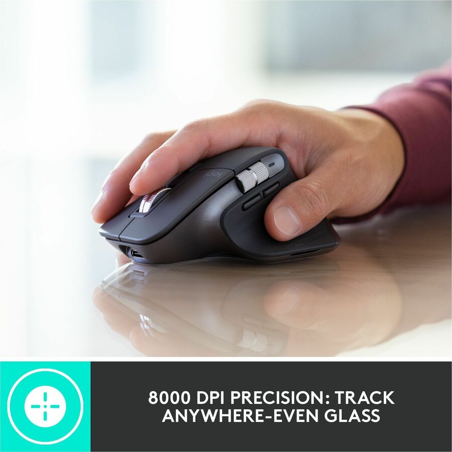 Logitech MX Master 3S for Business, Wireless Mouse with Quiet Clicks, 8K DPI, Logi Bolt USB Receiver, Graphite - 910-006581