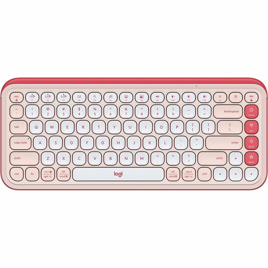 Logitech POP ICON KEYS Wireless Bluetooth Keyboard, Comfortable Typing, Programmable Keys, Easy-Switch Between up to 3 Devices (Rose & Off-white) - 920-013049