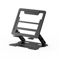 Adjustable Aluminum Laptop Stand, Ergonomic Foldable Notebook Riser with Hollow Cooling Design for Desk