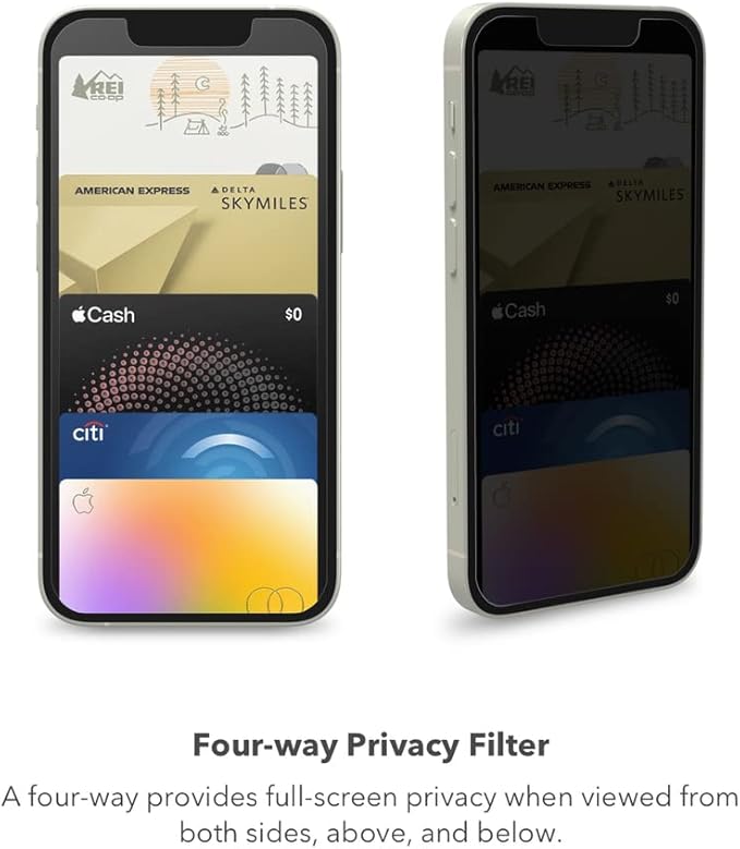 ZAGG Glass Elite Privacy Screen Protector for iPhone SE (3rd/2nd Gen), 8, 7, 6s, 6 - Two-Way Privacy Filter, Advanced Impact & Scratch Protection, Easy Apply, InvisibleShield, Aluminosilicate Glass