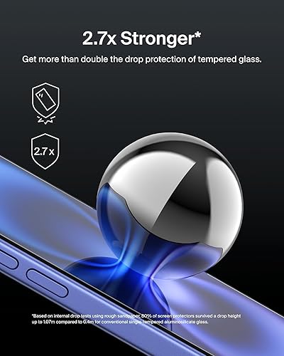 Belkin ScreenForce UltraGlass 2 Treated Screen Protector for iPhone 16 Plus, iPhone 15 Plus & iPhone 14 Pro Max - Slim & Scratch-Resistant, 9H Hardness w/Easy Align Tray for Bubble-Free Application