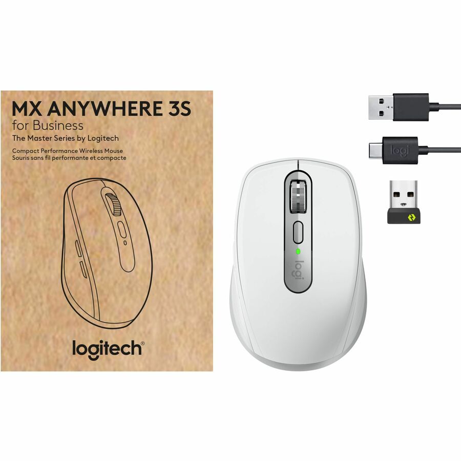 Logitech MX Anywhere 3S for Business - Wireless Mouse - Darkfield - Wireless - Bluetooth