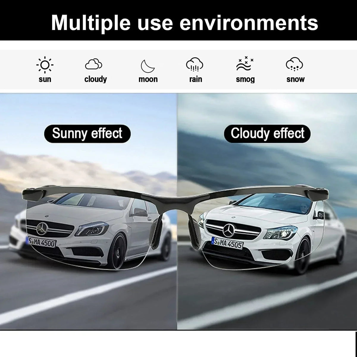 Men Aluminium HD Polarized Photochromic Sunglasses Driving Chameleon Sun Glasses